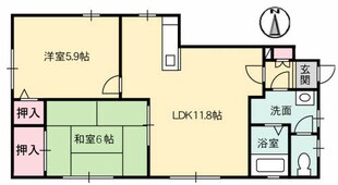 グランコート久万ノ台Ｌ棟の物件間取画像